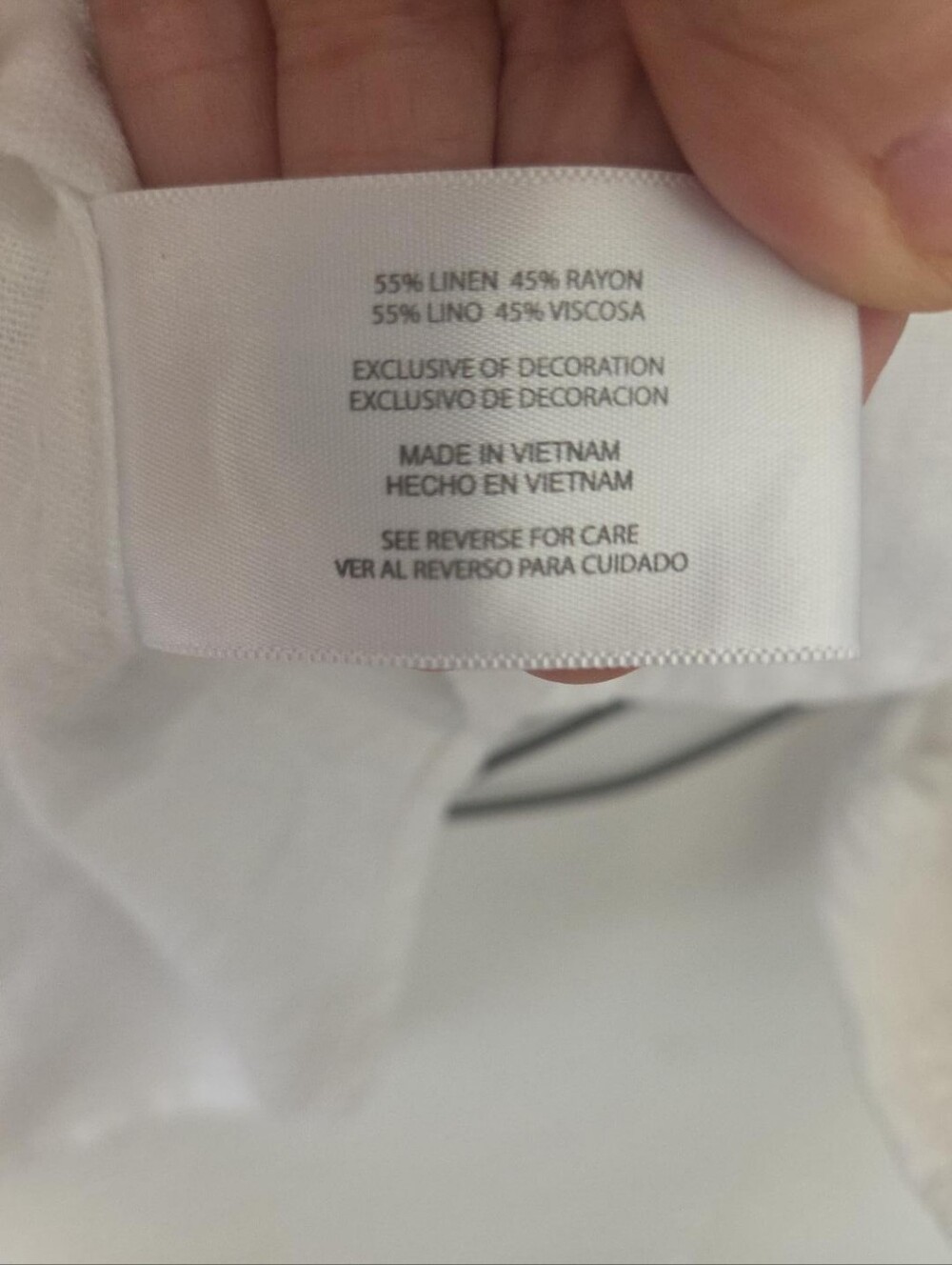 Orvis Women’s Small White Linen Rayon Button Down Roll Tab Shirt - Picture 5 of 6